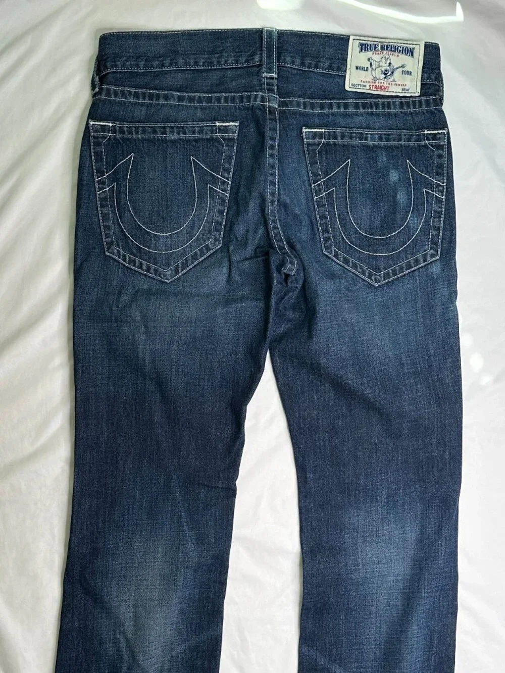 True Religion Section Straight Jeans Mens 33x31 Medium Wash Blue Denim Casual